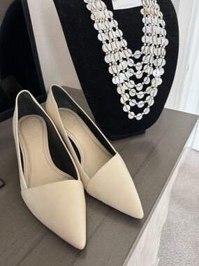 MERCEDES CASTILLO Ivory Pointed Toe Low Heels